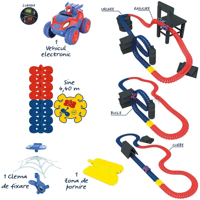 Pista smoby spidey flextreme racetrack circuit de curse hubs7600180918