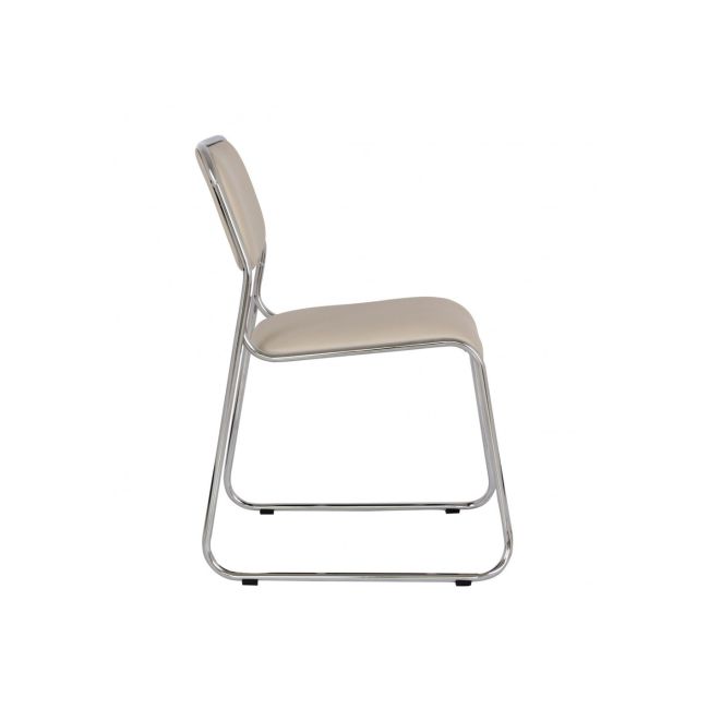 Scaun vizitator gn emil, piele ecologica, cadru metalic cromat, stivuibil, 100 kg drm685