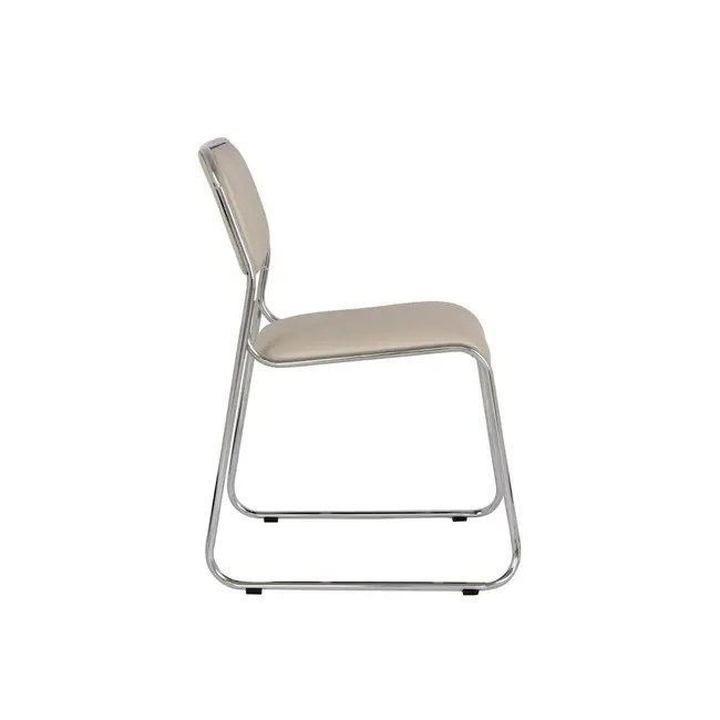 Scaun vizitator gn emil, piele ecologica, cadru metalic cromat, stivuibil, 100 kg drm685