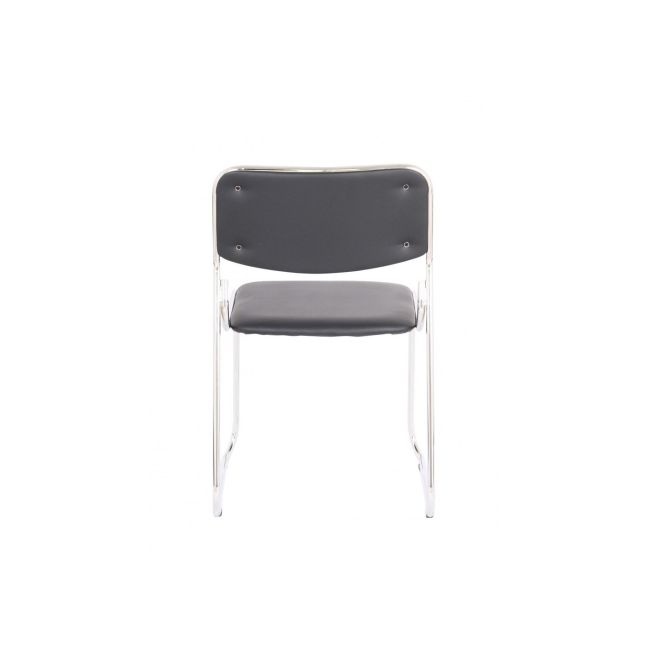 Scaun vizitator gn emil, piele ecologica, cadru metalic cromat, stivuibil, 100 kg drm685