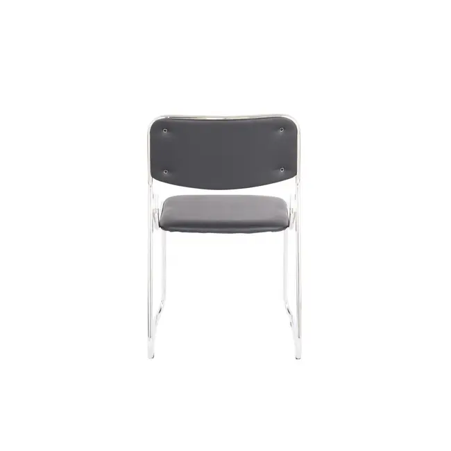 Scaun vizitator gn emil, piele ecologica, cadru metalic cromat, stivuibil, 100 kg drm685