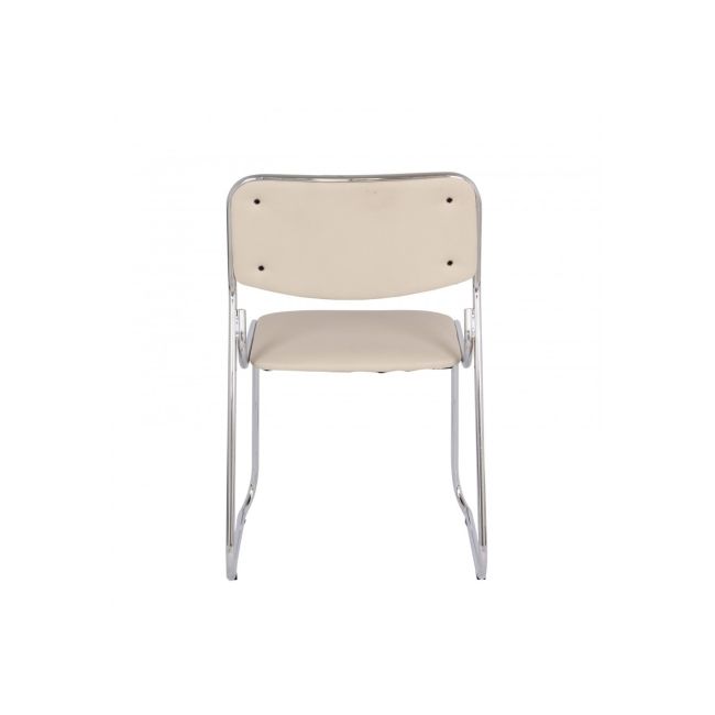Scaun vizitator gn emil, piele ecologica, cadru metalic cromat, stivuibil, 100 kg drm685