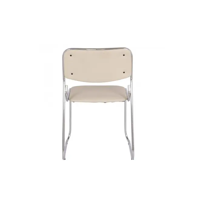 Scaun vizitator gn emil, piele ecologica, cadru metalic cromat, stivuibil, 100 kg drm685
