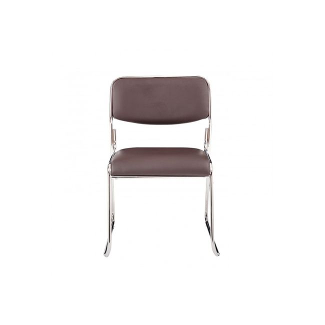 Scaun vizitator gn emil, piele ecologica, cadru metalic cromat, stivuibil, 100 kg drm685