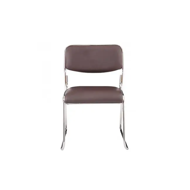 Scaun vizitator gn emil, piele ecologica, cadru metalic cromat, stivuibil, 100 kg drm685