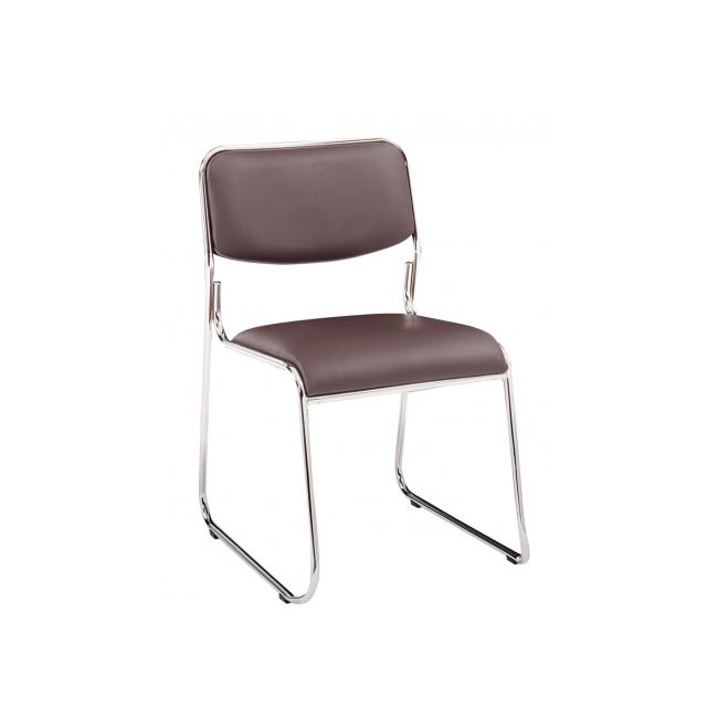 Scaun vizitator gn emil, piele ecologica, cadru metalic cromat, stivuibil, 100 kg drm685