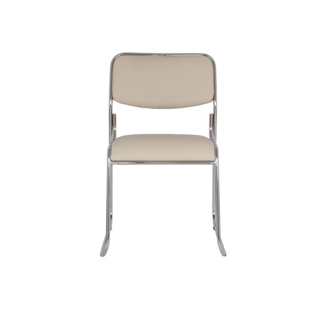 Scaun vizitator gn emil, piele ecologica, cadru metalic cromat, stivuibil, 100 kg drm685