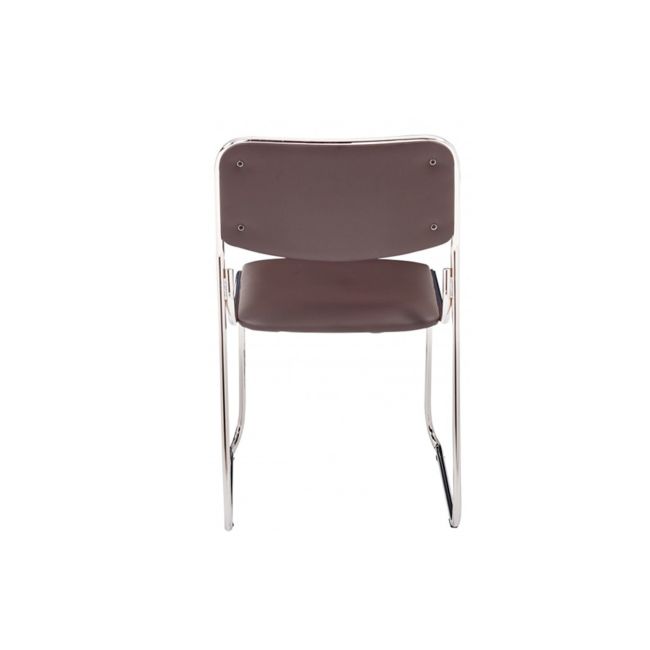Scaun vizitator gn emil, piele ecologica, cadru metalic cromat, stivuibil, 100 kg drm685