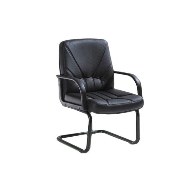 Scaun vizitator piele naturala 5550 s negru drm105