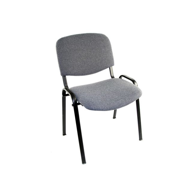 Scaun vizitator felicia, cadru metalic, tapitat cu stofa, stivuibil, 120 kg, gri/negru drm167