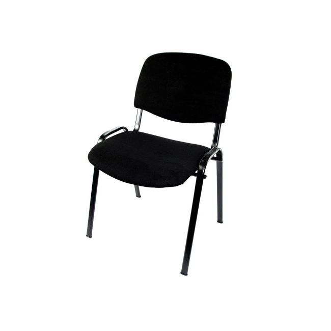 Scaun vizitator felicia, cadru metalic, tapitat cu stofa, stivuibil, 120 kg, gri/negru drm167
