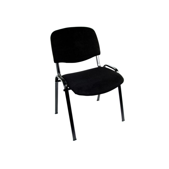 Scaun vizitator felicia, cadru metalic, tapitat cu stofa, stivuibil, 120 kg, gri/negru drm167