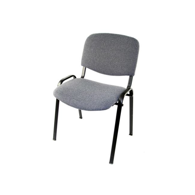 Scaun vizitator taurus tn, cadru metalic, tapitat cu stofa, stivuibil, 120 kg, negru drm164