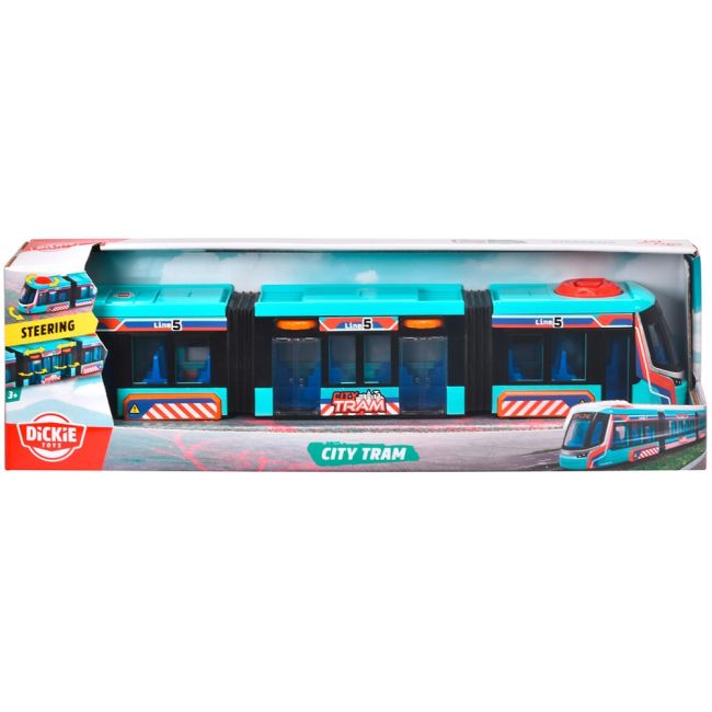 Tramvai dickie toys siemens city tram 41,5 cm albastru hubs203747016