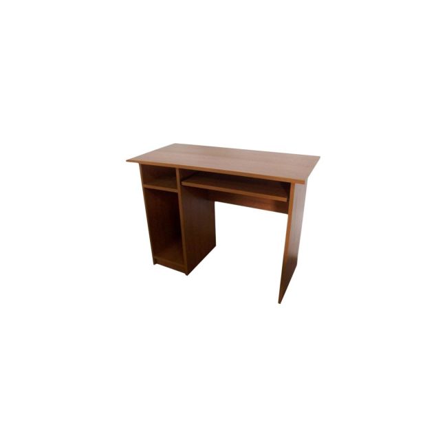 Birou pentru calculator cu spatiu de depozitare, polita pentru tastatura, pal melaminat, 100x52x76 cm, wenge drm10003