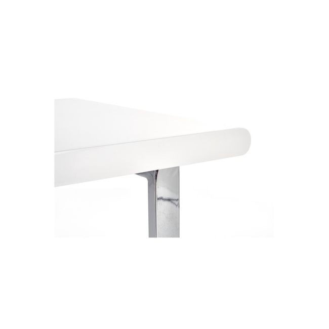 Birou hm b30, mdf lucios, cadru metalic cromat, 2 sertare, 120x55x76 cm, alb drm9587