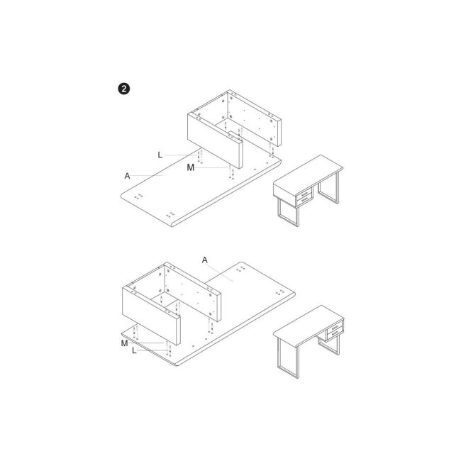 Birou hm b30, mdf lucios, cadru metalic cromat, 2 sertare, 120x55x76 cm, alb drm9587