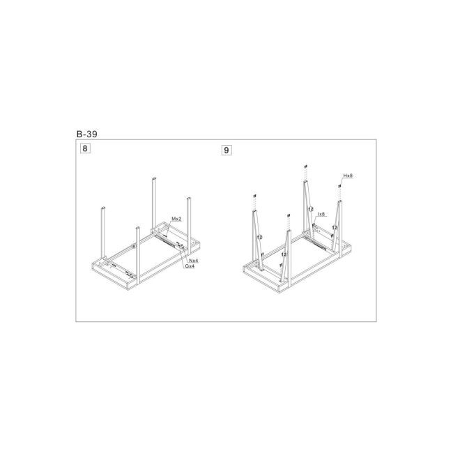 Birou hm b39, cadru metalic, mdf, polita pentru tastatura, 110x55x76 cm, nuc drm9589