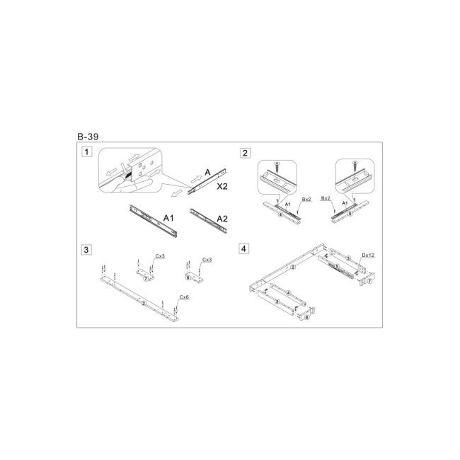 Birou hm b39, cadru metalic, mdf, polita pentru tastatura, 110x55x76 cm, nuc drm9589