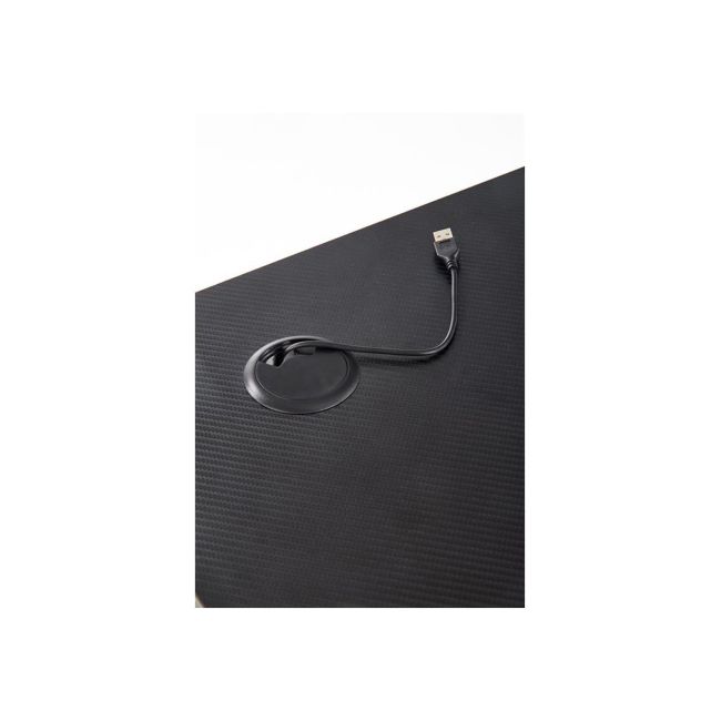 Birou pentru gamming hm b40, iluminare led, cadru metalic, mdf, 100x60x74 cm, negru drm9590