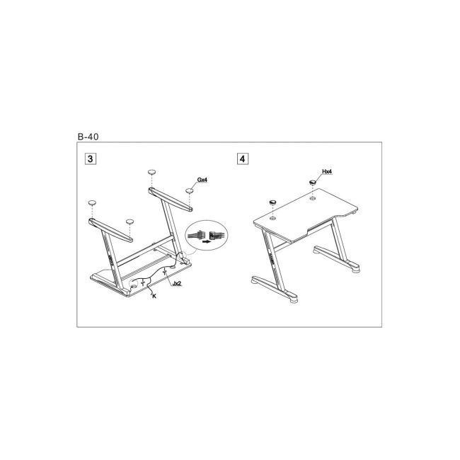 Birou pentru gamming hm b40, iluminare led, cadru metalic, mdf, 100x60x74 cm, negru drm9590