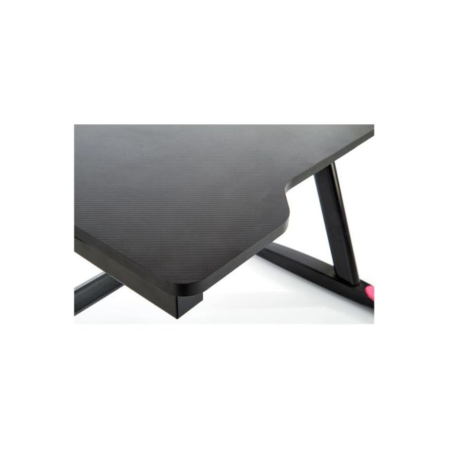 Birou pentru gamming hm b40, iluminare led, cadru metalic, mdf, 100x60x74 cm, negru drm9590