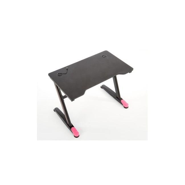 Birou pentru gamming hm b40, iluminare led, cadru metalic, mdf, 100x60x74 cm, negru drm9590
