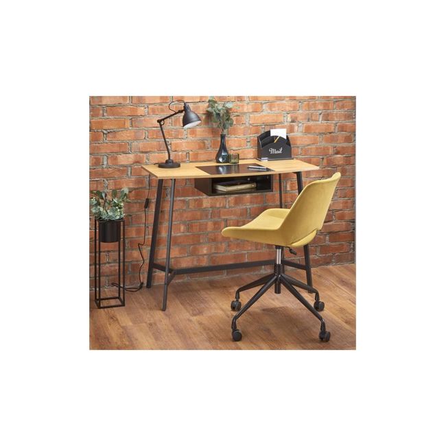 Birou hm b41, cadru metalic, blat mdf, 100x50x76 cm, stejar drm9591