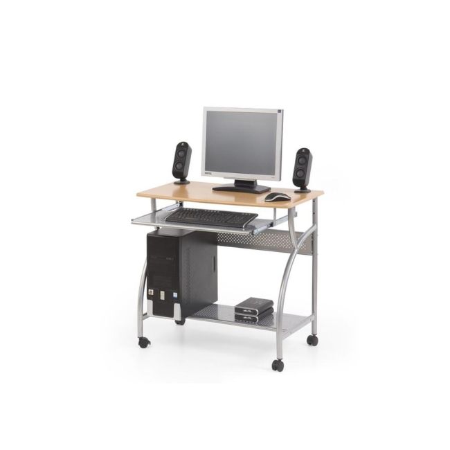 Birou metalic hm b6, blat mdf, polita glisanta tastatura, raft calculator, 80x50x76 cm, fag drm3914