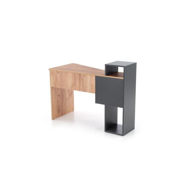 Birou hm conti, rafturi, sertar, pal melaminat, 122x57x90 cm, stejar/gri antracit drm9599