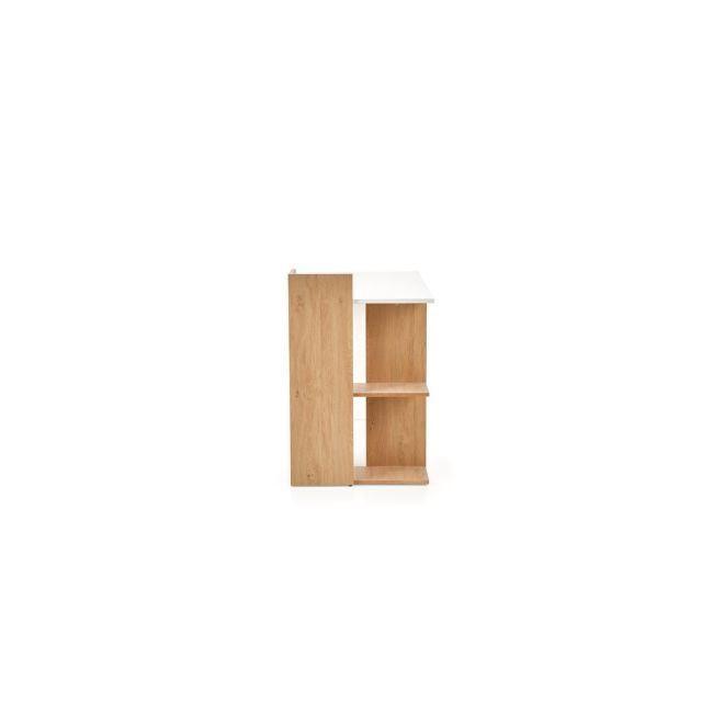 Birou hm fino, 2 rafturi, pal melaminat, 122x57x85 cm, stejar auriu/alb drm4648