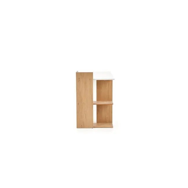 Birou hm fino, 2 rafturi, pal melaminat, 122x57x85 cm, stejar auriu/alb drm4648