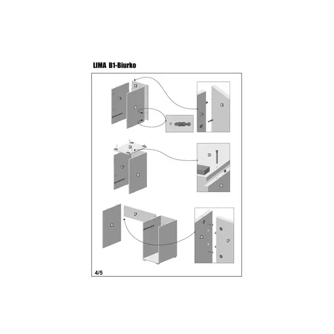 Birou hm lima b1, cu usa si sertar, pal melaminat, 120x55x75 cm, stejar sonoma drm4657