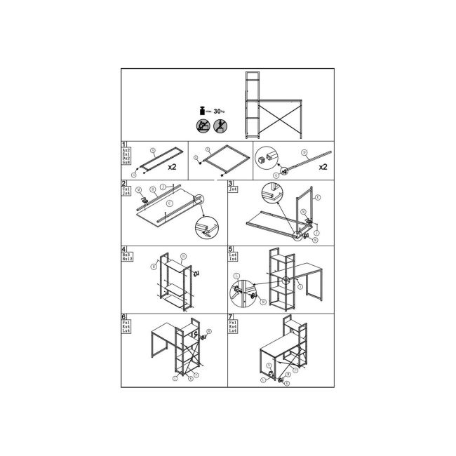 Birou cu rafturi hm narvik b1, industrial, cadru metalic, pal melaminat, 120x64x120 cm, stejar sonoma - alb drm9596
