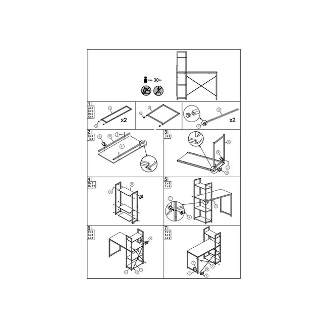 Birou cu rafturi hm narvik b1, industrial, cadru metalic, pal melaminat, 120x64x120 cm, stejar sonoma - alb drm9596