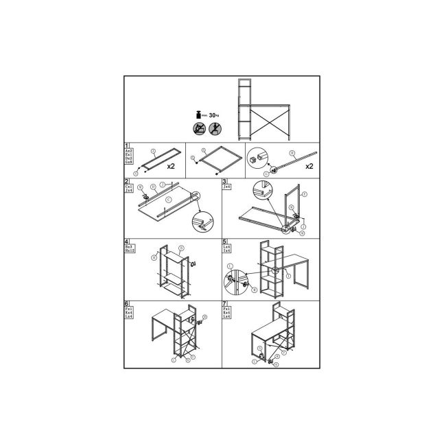 Birou cu rafturi hm narvik b1, industrial, cadru metalic, pal melaminat, 120x64x120 cm, stejar sonoma/negru drm8690