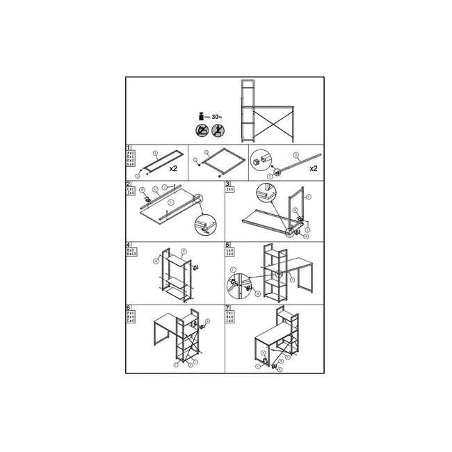 Birou cu rafturi hm narvik b1, industrial, cadru metalic, pal melaminat, 120x64x120 cm, stejar sonoma/negru drm8690