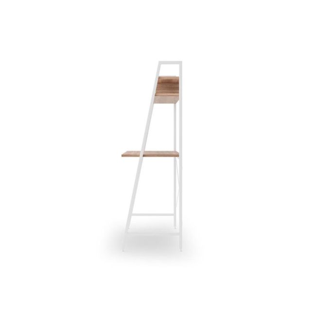 Birou minimalist hm narvik b2, raft inalt, cadru metalic, pal melaminat, 84x46x142 cm, stejar sonoma/alb drm9597