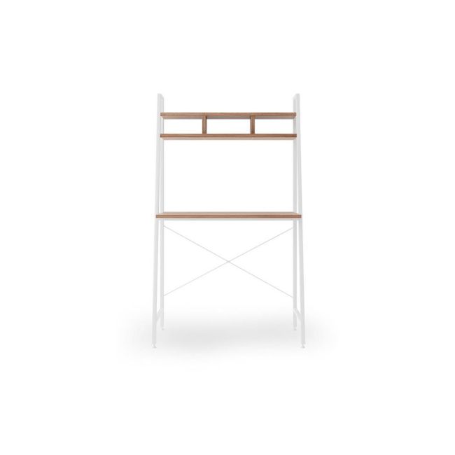 Birou minimalist hm narvik b2, raft inalt, cadru metalic, pal melaminat, 84x46x142 cm, stejar sonoma/alb drm9597