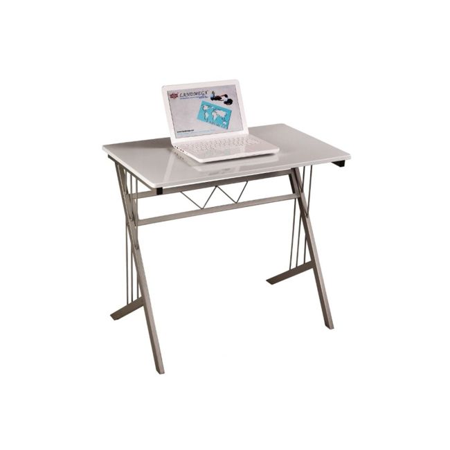 Birou sl b120, cadru metalic, blat mdf, robust, 80x51x72 cm, alb drm3210