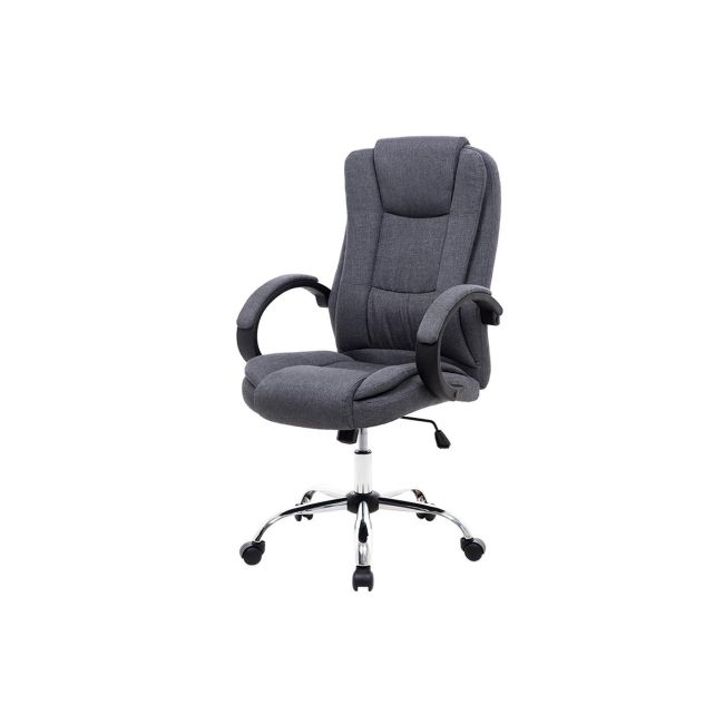 Scaun directorial mh rudy 2, ergonomic, baza cromata, mecanism de balans, tapiterie stofa, gri inchis drm8697