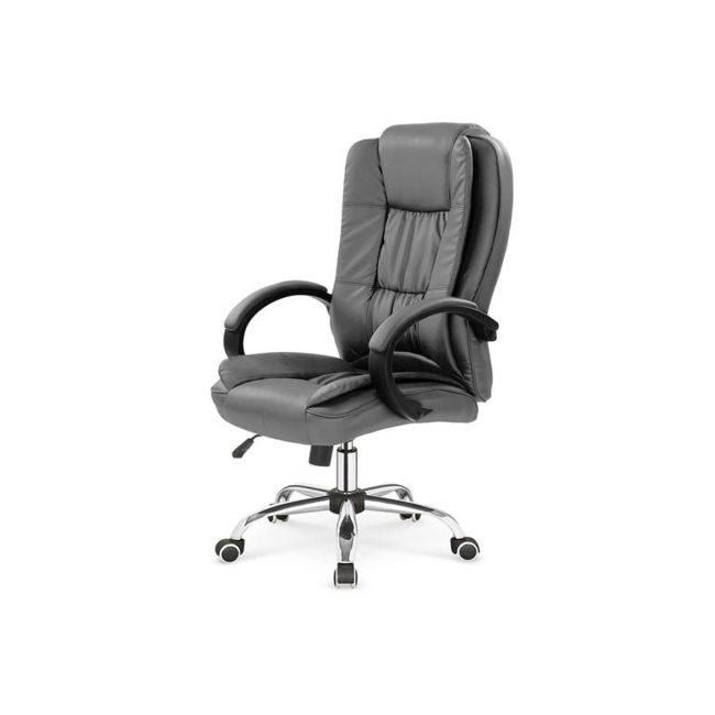Scaun directorial mh rudy, ergonomic, mecanism balans, piele ecologica, rotire 360 ˚, inaltime reglabila, 110 kg, gri drm4430