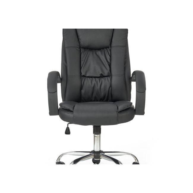 Scaun directorial mh rudy, ergonomic, mecanism balans, piele ecologica, confort sporit, inaltime reglabila, 110 kg, negru drm3523