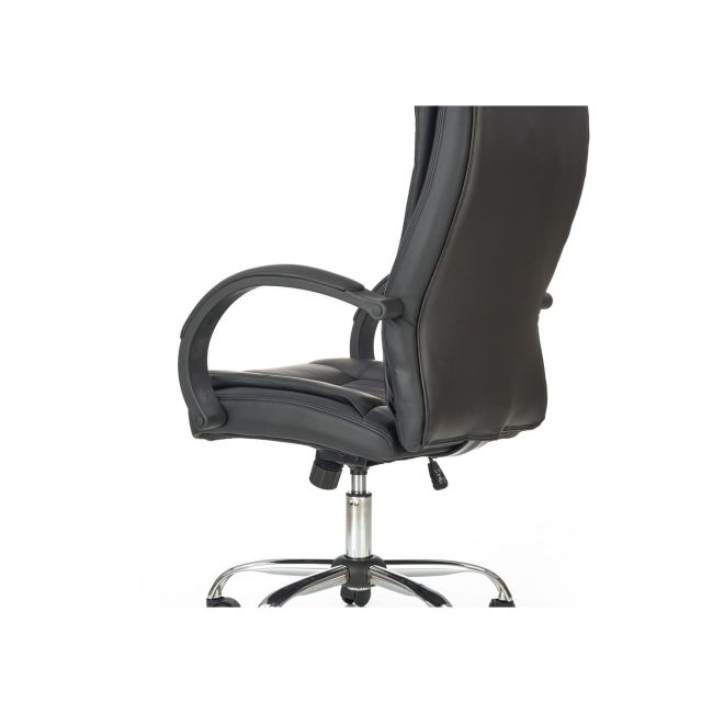 Scaun directorial mh rudy, ergonomic, mecanism balans, piele ecologica, confort sporit, inaltime reglabila, 110 kg, negru drm3523