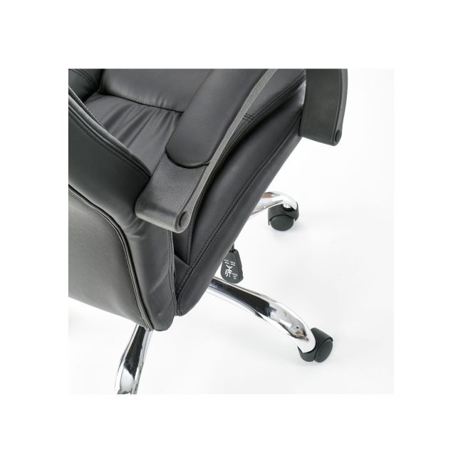 Scaun directorial mh rudy, ergonomic, mecanism balans, piele ecologica, confort sporit, inaltime reglabila, 110 kg, negru drm3523