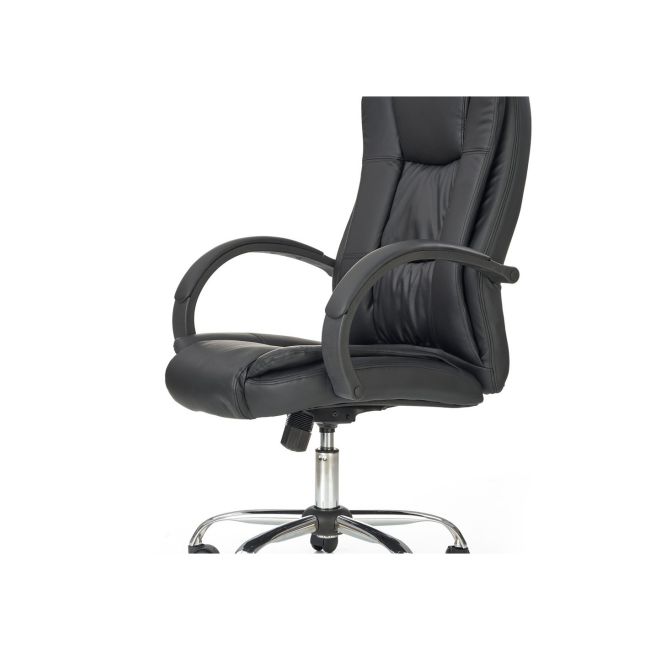 Scaun directorial mh rudy, ergonomic, mecanism balans, piele ecologica, confort sporit, inaltime reglabila, 110 kg, negru drm3523