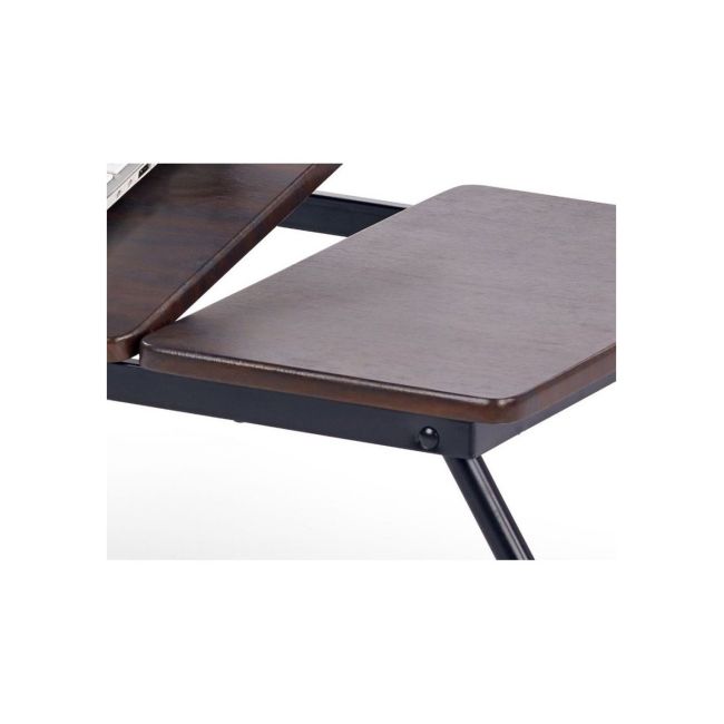 Masa laptop plianta hm b19, unghi de inclinare ajustabil, mdf, nuc inchis drm4776