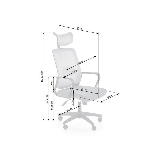 Scaun birou mesh hm arsen gri drm8659