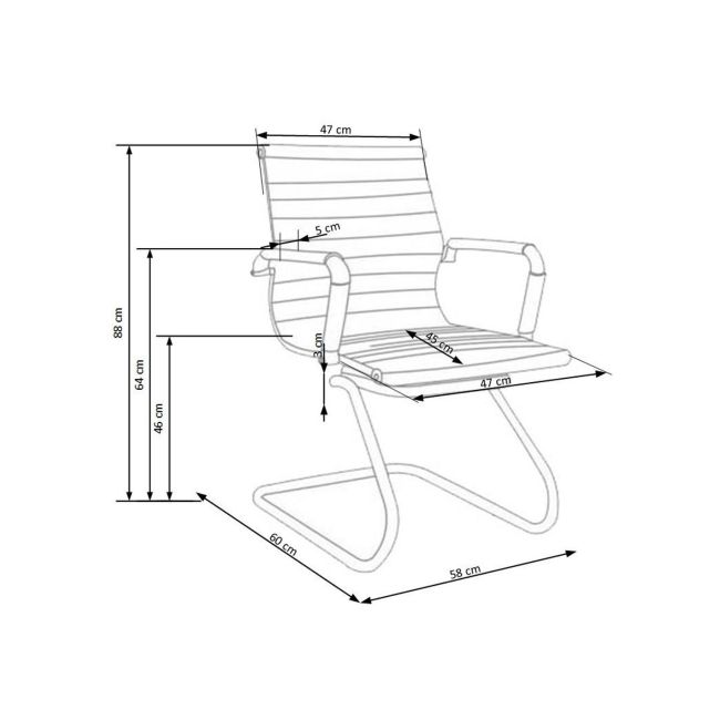 Scaun conferinta hm prestige skid, ergonomic, piele ecologica, cadru cromat, suport lombar, 136 kg, crem drm2780
