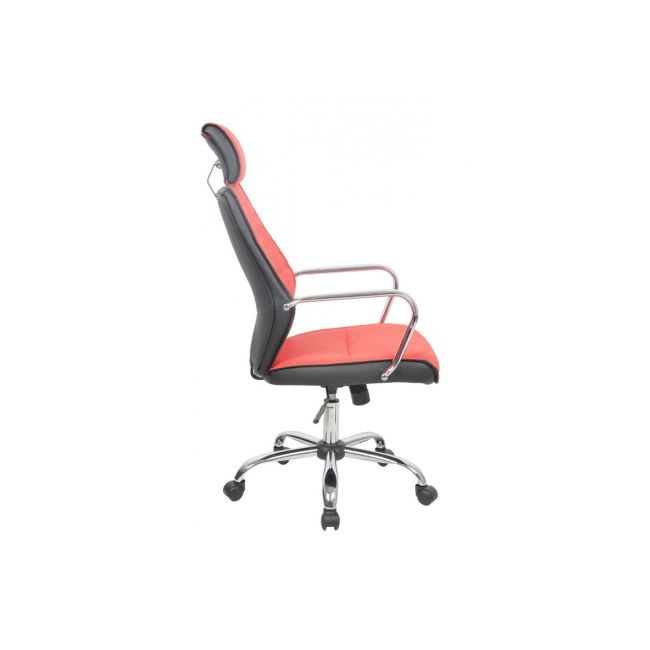 Scaun directorial gn65, stofa, mecanism de balans, rotire 360, baza cromata, 120 kg, portocaliu drm4262